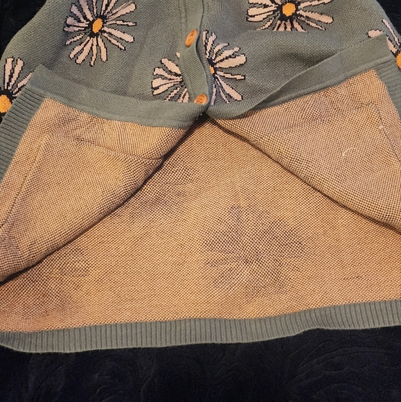 Voodoo Vixen Olive Green & Daisy Cardigan - Picture 4 of 6